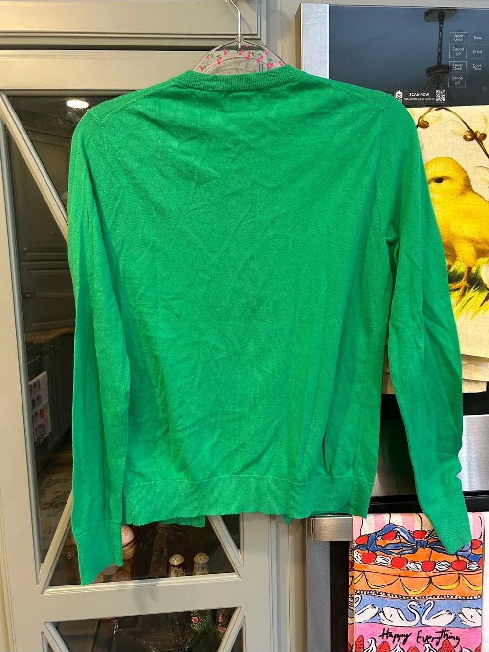J. Crew Factory Green Cotton Cardigan Sweater Small